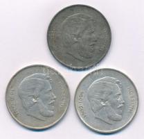 1947. 5Ft Ag "Kossuth" (3x) T:XF,VF patina, korábbi tisztításból származó felületi karcok
...