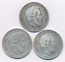 1947. 5Ft Ag "Kossuth" (3x) T:XF,VF patina, korábbi tisztításból származó felületi karcok
...