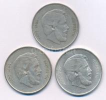 1947. 5Ft Ag "Kossuth" (3x) T:XF,VF patina, korábbi tisztításból származó felületi karcok
...