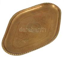 Réz tálca és váza, h: 23-24 cm