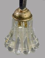 Asztali feszület, fém, üveg 27 cm