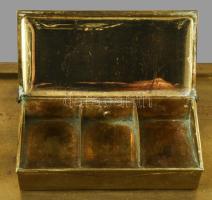 cca 1910/20 Német jugendstil asztali tintatartó és bélyegtartó szett, alpakka, kristály üvegekkel, s...