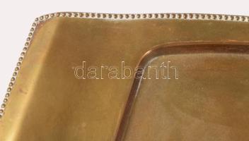 Szecessziós alpakka levéltartó tálca, 30x14 cm