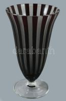 Bíborpácolt talpas kehelyváza, hibátlan, m: 16,5 cm