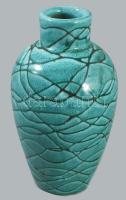 Türkizmázas kerámia váza, m: 15,5 cm
