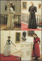 Pesti nő a századfordulón, 8 db színes kép papír mappában, 18×13 cm