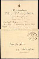 1932 Garden parti meghívó Lord Willingdon (1866-1941) India alkirálya és kormányzója (1931-1936) és felesége Lady Willingdon eseményére, borítékkal.