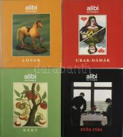 Alibi hat hónapra című sorozat 4 kötete: Lovak, Urak-dámák, Evés-ivás, Kert. Kiadói papírkötés, jó állapotban.