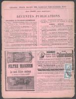 1894 Francia folyóirat (Revue Scientifique) a hátoldalán 2 db 1kr Hírlapilleték bélyeggel (18 lapos ...