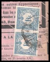 1894 Francia folyóirat (Revue Scientifique) a hátoldalán 2 db 1kr Hírlapilleték bélyeggel (18 lapos ...