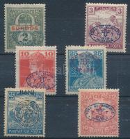 Debrecen 1919 5 db bélyeg + Kolozsvár 1919 1 db bélyeg, Bodor vizsgálójellel