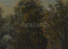 Olvashatatlan jelzéssel: Tehénpásztorlány. Olaj, farost. Dekoratív, kissé sérült fakeretben, 74,5×60...