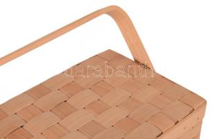 Piknik kosár. Fa. Jó állapotban 30 cm