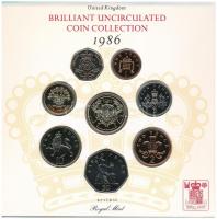 Nagy-Britannia 1986. 1p-2P (8xklf) forgalmi sor karton díszcsomagolásban T:BU
Great Britain 1986. 1...