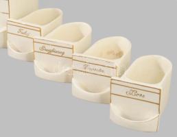 6 db fajansz fűszeres fiókok két méretben 7x12 cm, 11x16 cm