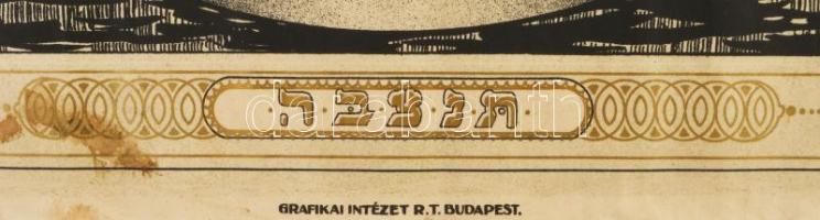 1924 Izraelita emléklap az elhunyt személy (Schwartzkopf Ignác) halálának évfordulóival, dekoratív g...