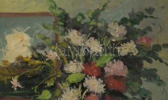 Benedek György (1934-): Csendélet festménnyel. Olaj, vászon. Jelzett. Fakeretben, 60×50 cm