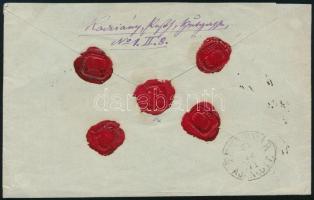 1871 4. súlyfokozatú ajánlott levél Réznyomat 15kr függőleges párral bérmentesítve "PEST" ...