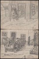 cca 1946 Bellus Géza hadifogoly szovjet fogságból hazaküldött levelezőlapja + 2 db a hadifogolytábor...