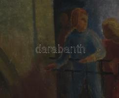 Kiss jelzéssel: Jelenet. Olaj, vászon. Javított, dublírozott, kissé sérült. 80x100 cm