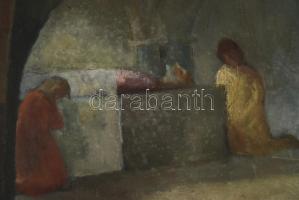 Kiss jelzéssel: Jelenet. Olaj, vászon. Javított, dublírozott, kissé sérült. 80x100 cm