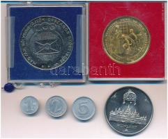 6db-os vegyes tétel, benne 1-2-5 értékű "Csak takarékosan" Al zseton, MABÉOSZ fém emlékére...