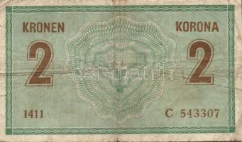 Ausztria/Osztrák-magyar Bank 1914. 2K (10x) közte vastag "C"-vel is T:III,III-