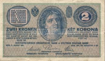Ausztria/Osztrák-magyar Bank 1914. 2K (10x) közte vastag "C"-vel is T:III,III-