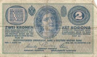 Ausztria/Osztrák-magyar Bank 1914. 2K (10x) közte vastag "C"-vel is T:III,III-