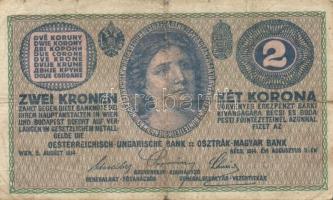 Ausztria/Osztrák-magyar Bank 1914. 2K (10x) közte vastag "C"-vel is T:III,III-