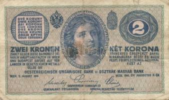 Ausztria/Osztrák-magyar Bank 1914. 2K (10x) közte vastag "C"-vel is T:III,III-