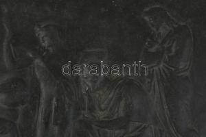 cca 1910 Claude Michel (Clodion) francia szobrász sorozatban gyártott bronz relief műalkotásának gip...