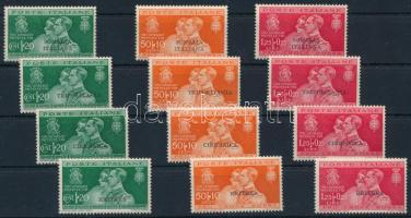 Olasz gyarmatok 4 különböző kiadás Vöröskereszt teljes sorai