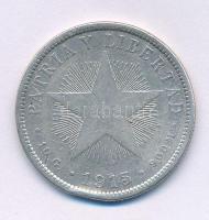 Kuba 1915. 40c Ag T:VF ph. Cuba 1915. 40 Centavos Ag C:VF edge error Krause KM#14.1