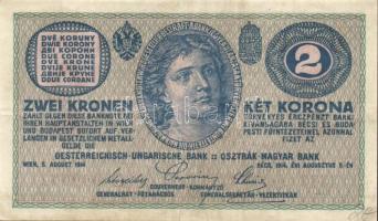 Ausztria/Osztrák-magyar Bank 1914. 2K (10x) legtöbb vastag "C"-vel T:II-,III,III-