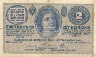 Ausztria/Osztrák-magyar Bank 1914. 2K (10x) legtöbb vastag "C"-vel T:II-,III,III-
