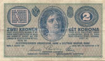 Ausztria/Osztrák-magyar Bank 1914. 2K (10x) legtöbb vastag "C"-vel T:II-,III,III-