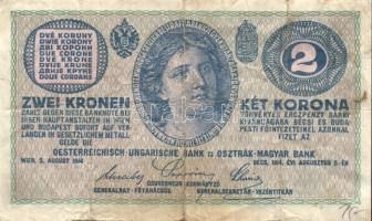Ausztria/Osztrák-magyar Bank 1914. 2K (10x) legtöbb vastag "C"-vel T:II-,III,III-