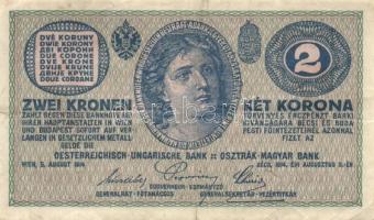 Ausztria/Osztrák-magyar Bank 1914. 2K (10x) legtöbb vastag "C"-vel T:II-,III,III-