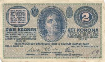 Ausztria/Osztrák-magyar Bank 1914. 2K (10x) legtöbb vastag "C"-vel T:II-,III,III-