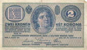 Ausztria/Osztrák-magyar Bank 1914. 2K (10x) legtöbb vastag "C"-vel T:II-,III,III-