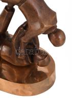 Fodor Lengyel Zoltán: (1963-): Tomoe Nage. Bronz, talapzaton, jelzés nélkül, 24x25 cm