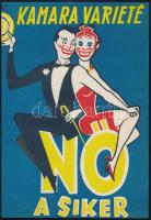 cca 1960-1970 Kamara Varieté, Nő a siker. Villamosplakát, papír. 23x15,5 cm