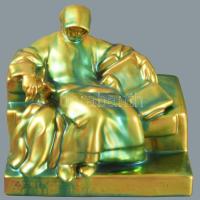 Zsolnay kisplasztika - Anonymus. Eozin mázakkal fedett finomfajansz, cca 1920-1930, terv.: Ligeti Mi...