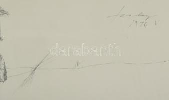 Szalay Lajos (1909-1995): Jelenet. Ofszetnyomat, papír, jelzett a nyomaton, számozott (2/100), üvege...