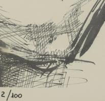 Szalay Lajos (1909-1995): Páros. Ofszetnyomat, papír, jelzett a nyomaton, számozott (2/100), üvegeze...