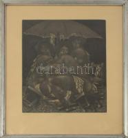 Tot, Amerigo (1909-1984): Artisták. Mezzotinto, papír, jelzett és datált (Tot 80), számozott (42/100...