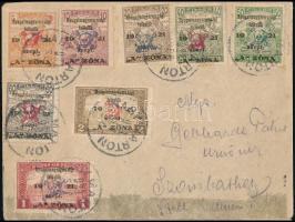 Nyugat-Magyarország II. 1921 Levél Nagymartonból Szombathelyre 8 db halálfejes megszállási bélyeggel...