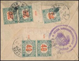 Nyugat-Magyarország II. 1921 Levél Nagymartonból Szombathelyre 8 db halálfejes megszállási bélyeggel...