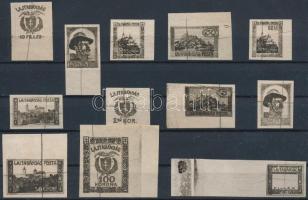 Nyugat-Magyarország VII. 1921 12 db-os barna próbanyomat sor / proofs
Certificate: Bodor